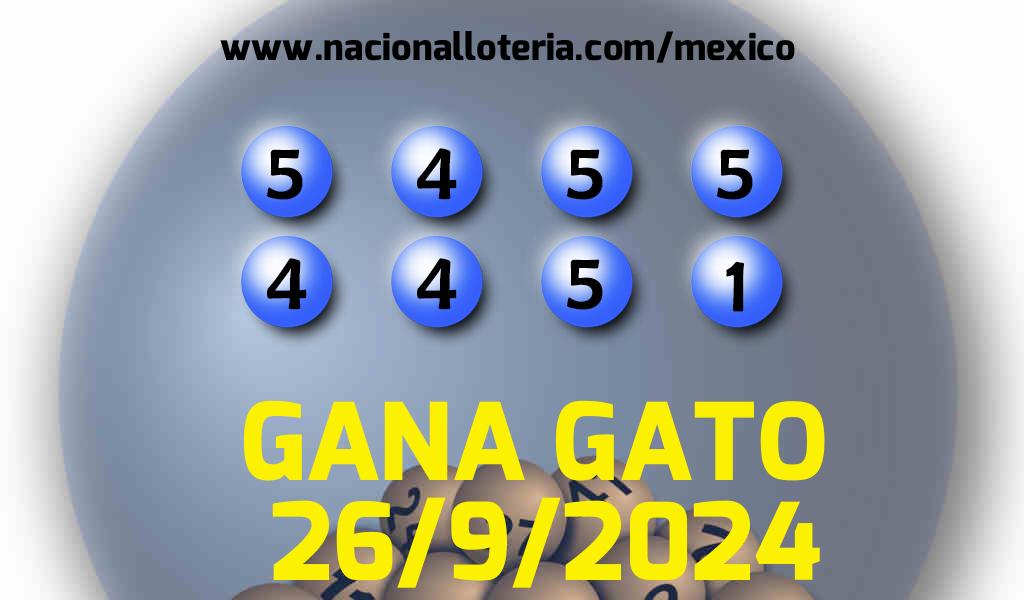 Resultados del Gana Gato del Jueves 26 de Septiembre de 2024