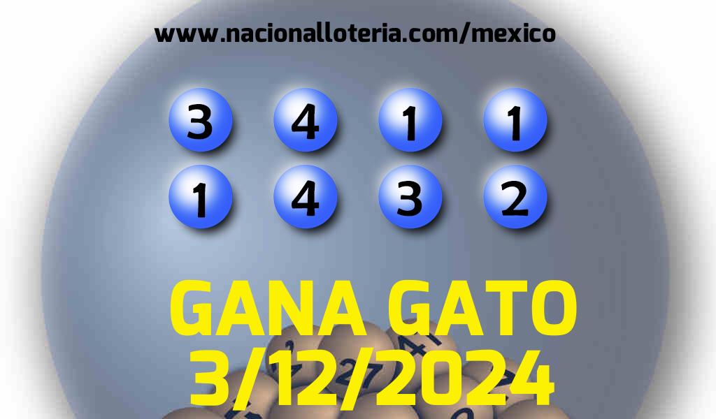 Resultados del Gana Gato del Martes 3 de Diciembre de 2024