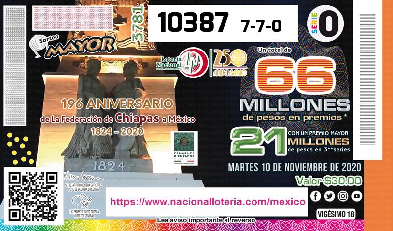 Sorteo Mayor 3781 Del Martes 10 De Noviembre De Resultados Loteria Nacional