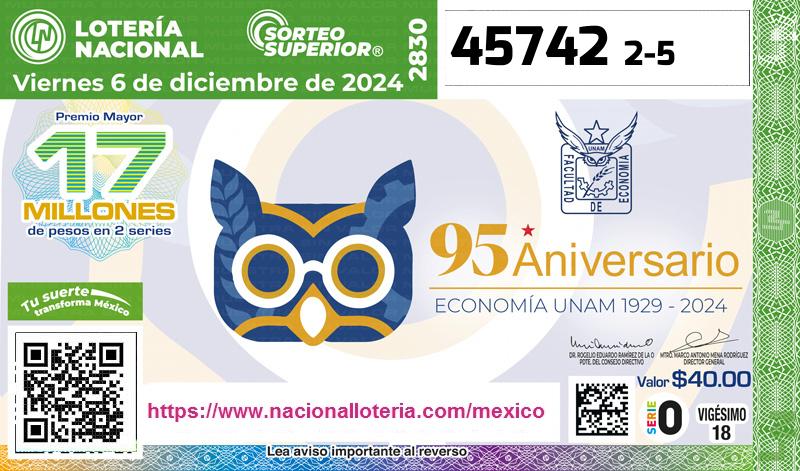 Premio Mayor de la Lotería del Viernes 6 de Diciembre de 2024