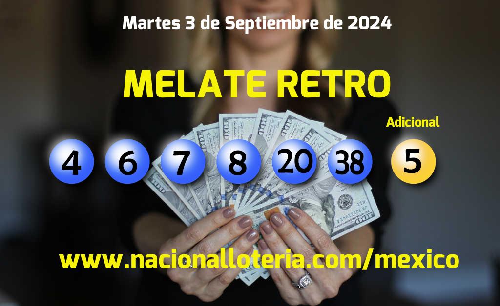 Resultados del Melate Retro del Martes 3 de Septiembre de 2024