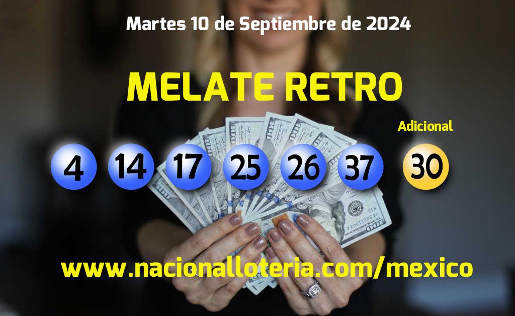 Resultados del Melate Retro del Martes 10 de Septiembre de 2024