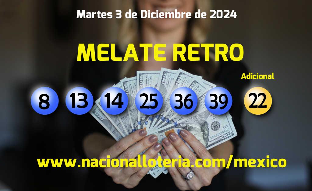 Resultados del Melate Retro del Martes 3 de Diciembre de 2024