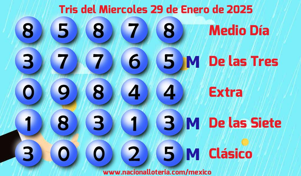 Resultados del Tris del Miércoles 29 de Enero de 2025